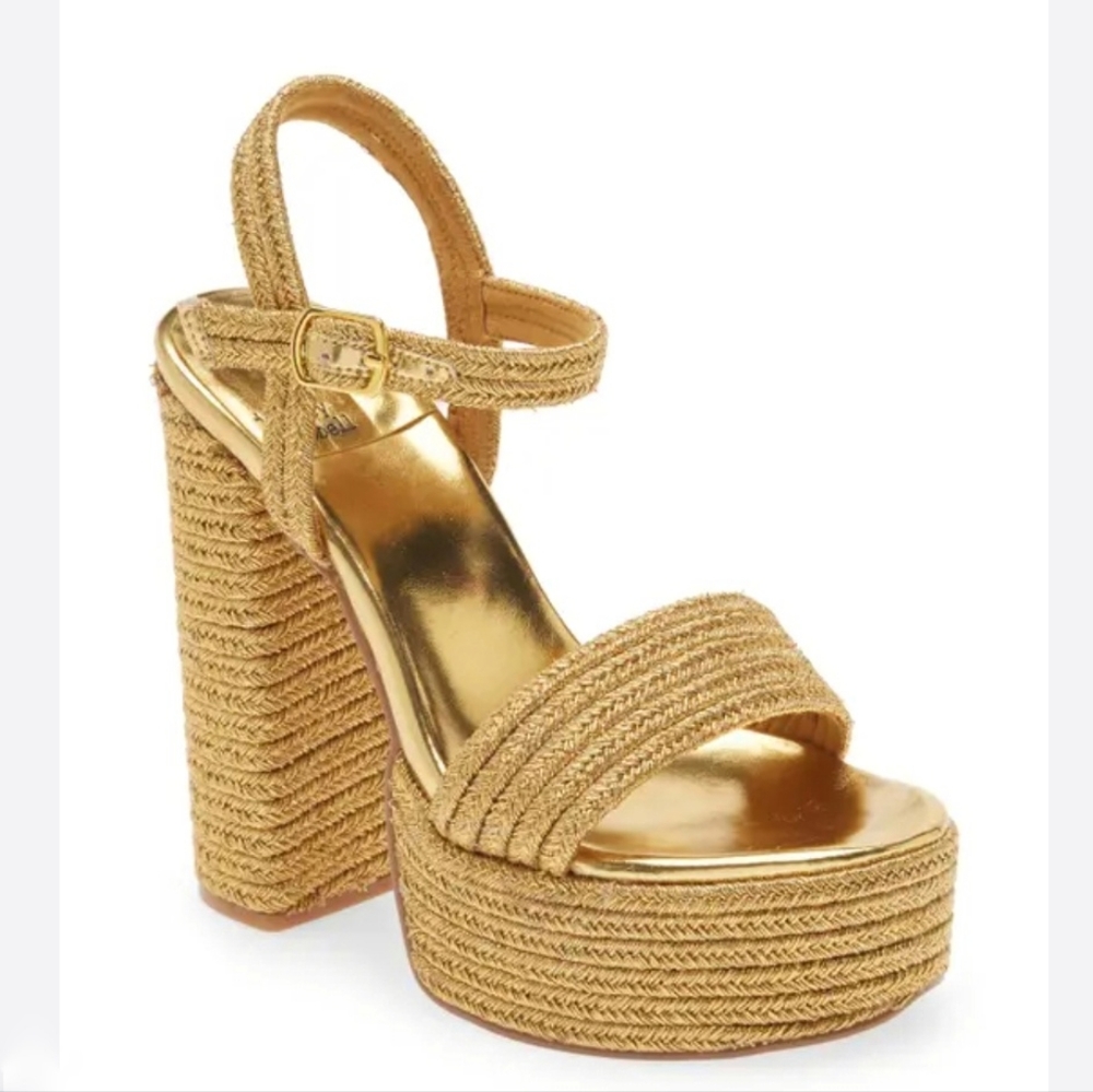 Jeffrey Campbell Gold Platform Sandals